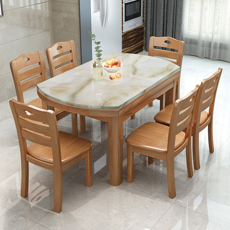 Modern Round Stone Dining Table Rubber Legs Foldable Table for Dining Room Clearhalo 'Dining Tables & Seating' 'Dining Tables' 'dining_table' 'furn' 'furn_dining_table' 'Furniture' 'Kitchen & Dining Furniture' 1200x1200_6ba7381c-ff34-4e9a-b60f-85051c87bf41
