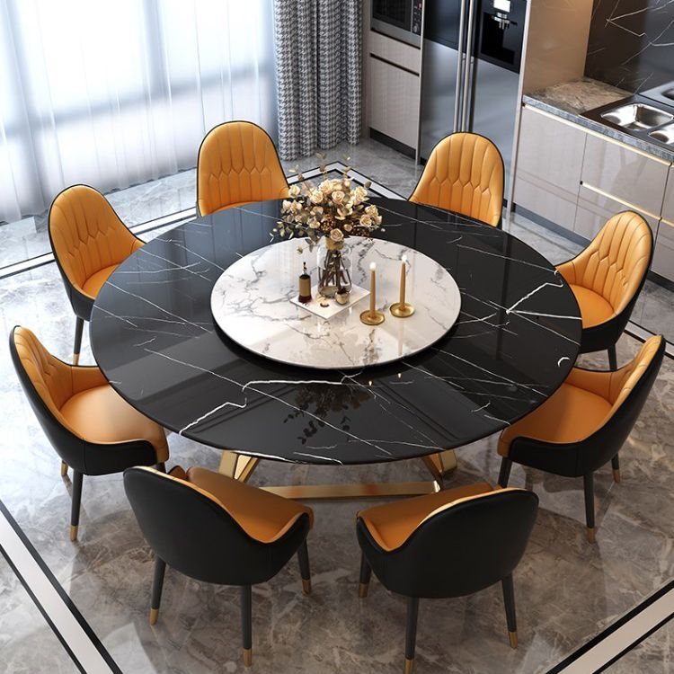 Marmeren eettafel Eigentijdse eettafel met voetstuk