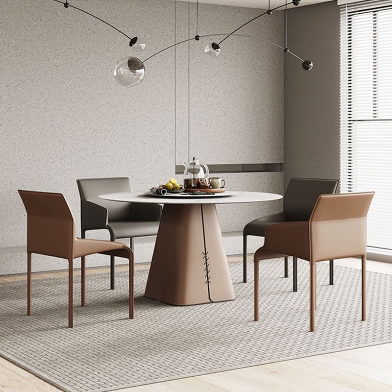 Contemporary Leather Dining Arm Chair Metal Dining Side Chair for Home Use Clearhalo ' kitchen&dining_furn' 'Dining Chairs' 'Dining Tables & Seating' 'dining_chair' 'furn' 'furn_dining_chair' 'Furniture' 'furniture_dining_chair' 'Kitchen & Dining Furniture' 'kitchen' 1200x1200_6ba76ad0-5167-4fbe-890b-ba6f2aac9c81