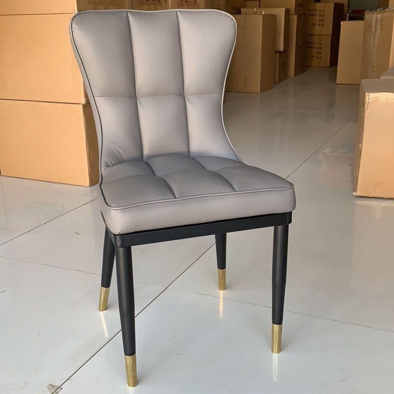 Modern Leather Armless Dining Chairs Upholstered Side Chairs with Metal Legs Clearhalo ' kitchen&dining_furn' 'Dining Chairs' 'Dining Tables & Seating' 'dining_chair' 'furn' 'furn_dining_chair' 'Furniture' 'furniture_dining_chair' 'Kitchen & Dining Furniture' 'kitchen' 1200x1200_6ba782e0-ebab-4f8a-9343-6a9f6168bdbb