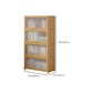 Contemporary Wood Accent Cabinet Rectangle Storage Cabinet with Glass Top