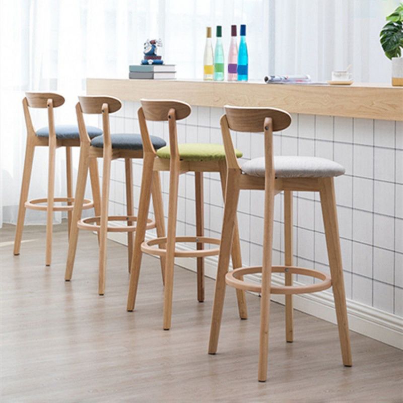 Industrial Backrest Armless Counter Stool Rubber Wood Bar Stool with Cushion for Cafe Clearhalo 'Bar Furniture' 'Bar Stools' 'bar_stools' 'furn' 'furn_bar_stools' 'Furniture' 'Kitchen & Dining Furniture' 1200x1200_6baa605e-87a0-4d3c-ace8-f6bd74c10e87
