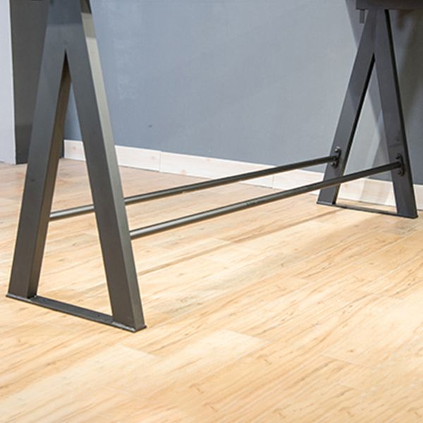 Rectangle Pine Wood Top Bar Table Modern Bar Table with Trestle Base in Black Clearhalo 'Bar Furniture' 'Bar Tables' 'bar_tables' 'furn' 'furn_bar_tables' 'Furniture' 'Kitchen & Dining Furniture' 1200x1200_6bab4b50-4f60-4c0d-ae1b-df9dd2fe8f72
