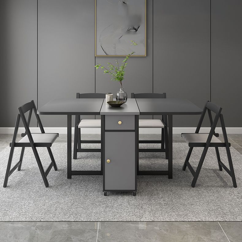 Mid-Century Modern Rectangle Dining Table Drop-Leaf Table with Solid Wood Base,59"L x 29.1"H Clearhalo ' dining_table' 'Dining Tables & Seating' 'Dining Tables' 'furn' 'furn_dining_table' 'Furniture' 'furniture_dining_table' 'Kitchen & Dining Furniture' 'kitchen&dining_furn' 'kitchen' 'kitchen_dining_table' 1200x1200_6bac6518-894d-4a11-aa18-f5b4829e7dc3