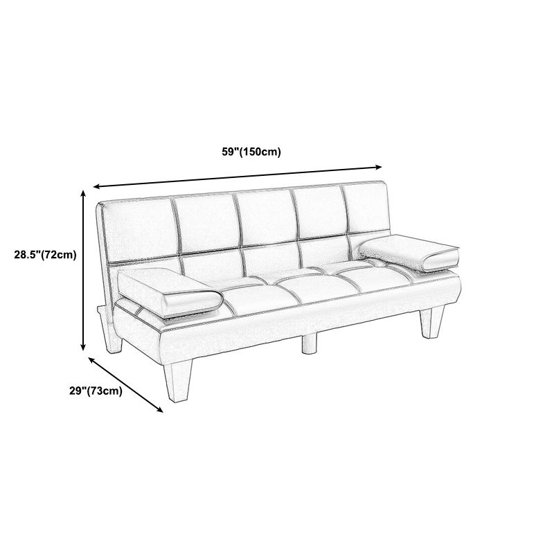 Foldable Faux Leather Pillow Top Arm Loveseat with Biscuit Back for Living Room Clearhalo 'furn' 'furn_sofas' 'Furniture' 'furniture_sofas' 'kitchen' 'kitchen_sofas' 'Living Room Furniture' 'Sofa' 'sofas' 1200x1200_6bad01a8-6b2e-4876-a738-160cd9bc725b