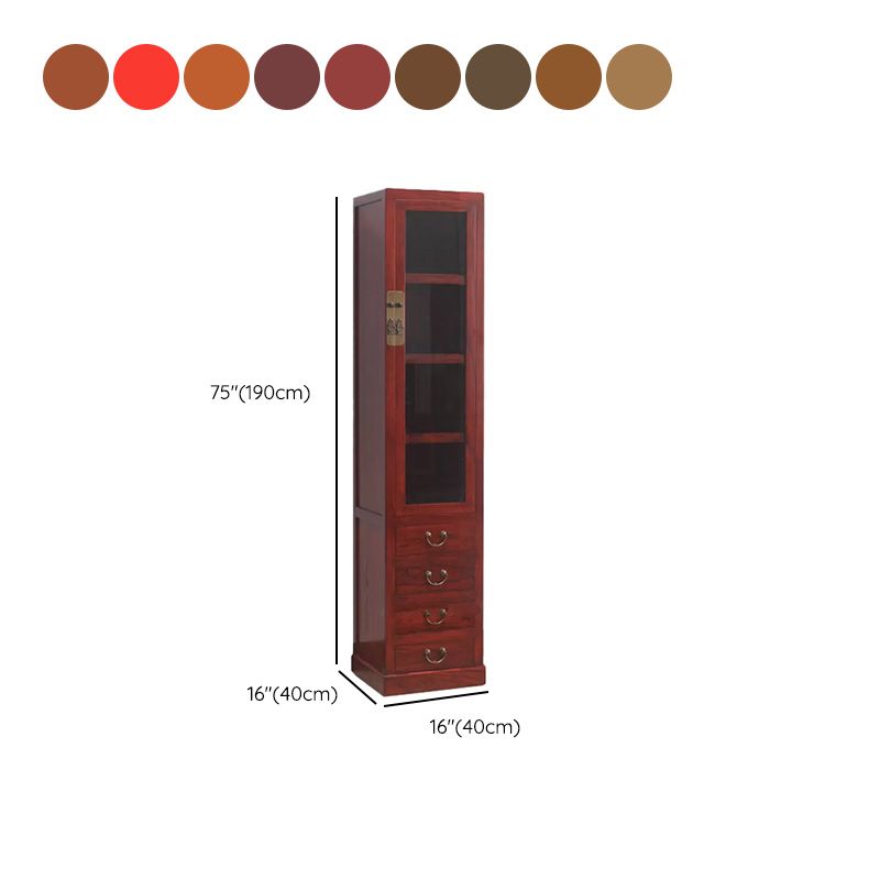 74.8" Tall 4 -drawer Accent Cabinet Solid Wood Glass Paned Chest Clearhalo 'Cabinets & Chests' 'cabinets_chests' 'furn' 'furn_cabinets_chests' 'Furniture' 'Living Room Furniture' 1200x1200_6bad3ccf-bd42-4f22-acf0-e1a2b5b068c9