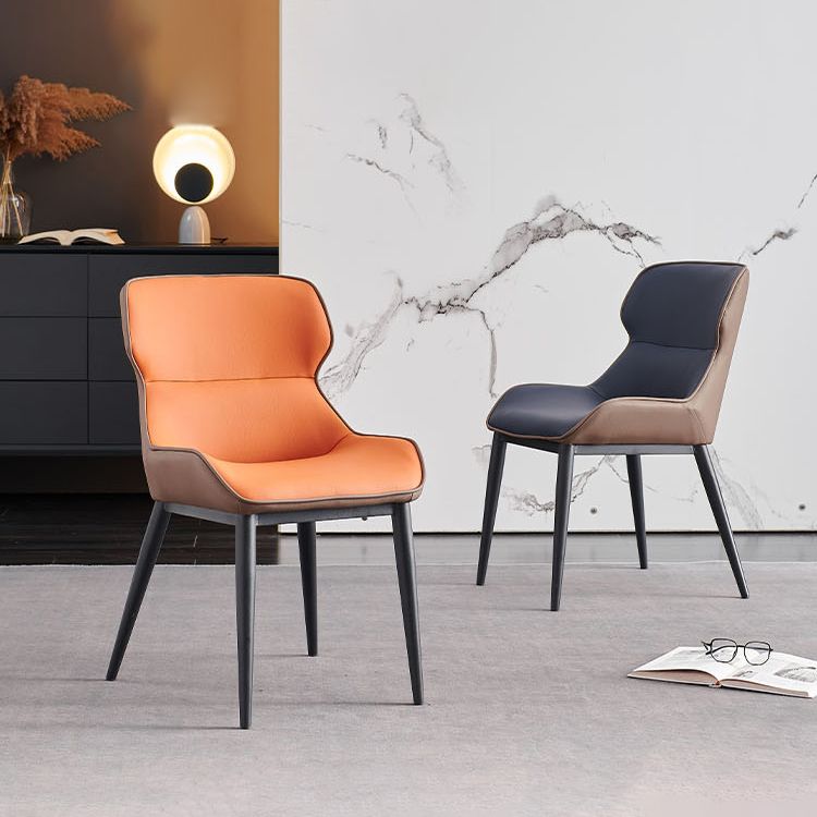 Modern Metal Indoor-Outdoor Chair Dining Room Wingback Parsons Armless Chair Clearhalo ' kitchen&dining_furn' 'Dining Chairs' 'Dining Tables & Seating' 'dining_chair' 'furn' 'furn_dining_chair' 'Furniture' 'furniture_dining_chair' 'Kitchen & Dining Furniture' 'kitchen' 1200x1200_6bae541c-3bc9-4141-a820-02fa0d0de71a