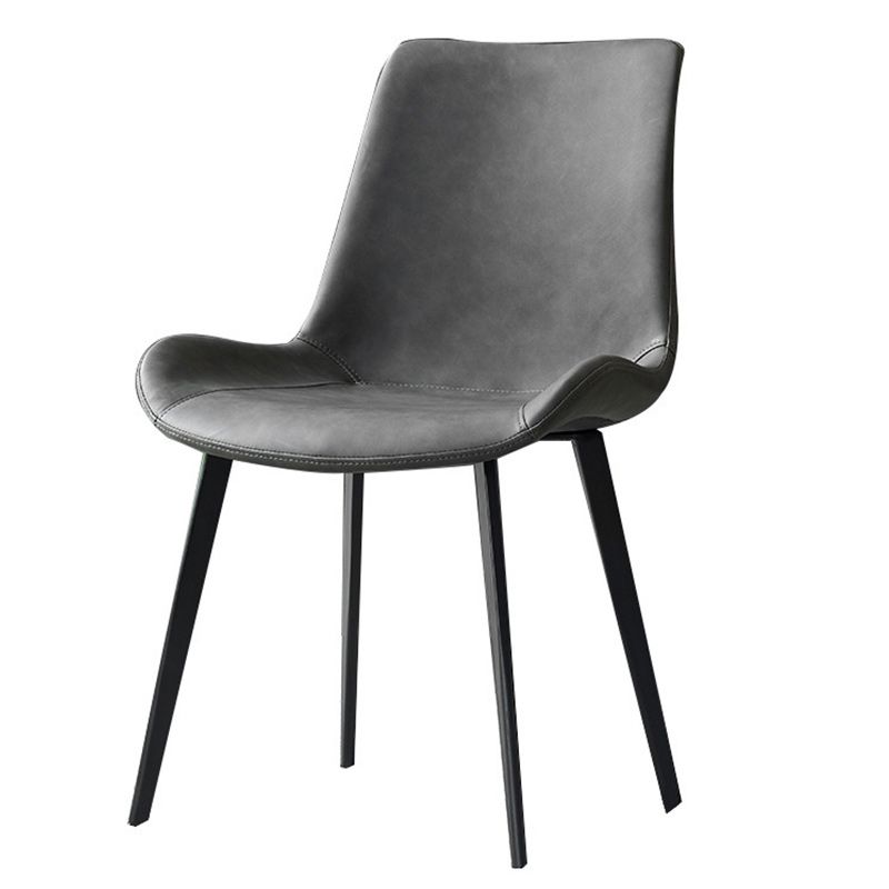 Contemporary Faux Leather Dining Side Chairs Metal Armless Dining Chair Clearhalo 'Dining Chairs' 'Dining Tables & Seating' 'dining_chair' 'furn' 'furn_dining_chair' 'Furniture' 'Kitchen & Dining Furniture' 1200x1200_6baf028c-db9a-491d-888d-2cd31099044f