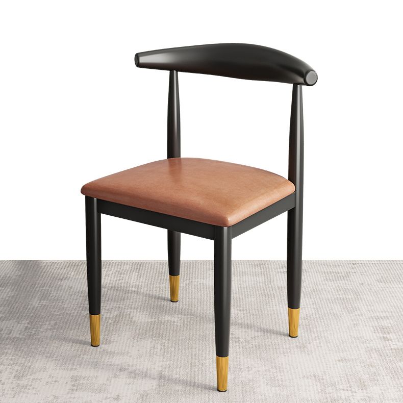 Contemporary Metal Side Chair Restaurant Armless Cow Horn Open Back Dining Side Chair Clearhalo ' kitchen&dining_furn' 'Dining Chairs' 'Dining Tables & Seating' 'dining_chair' 'furn' 'furn_dining_chair' 'Furniture' 'furniture_dining_chair' 'Kitchen & Dining Furniture' 'kitchen' 1200x1200_6bafa192-1ef7-445a-908f-ed72603beda0