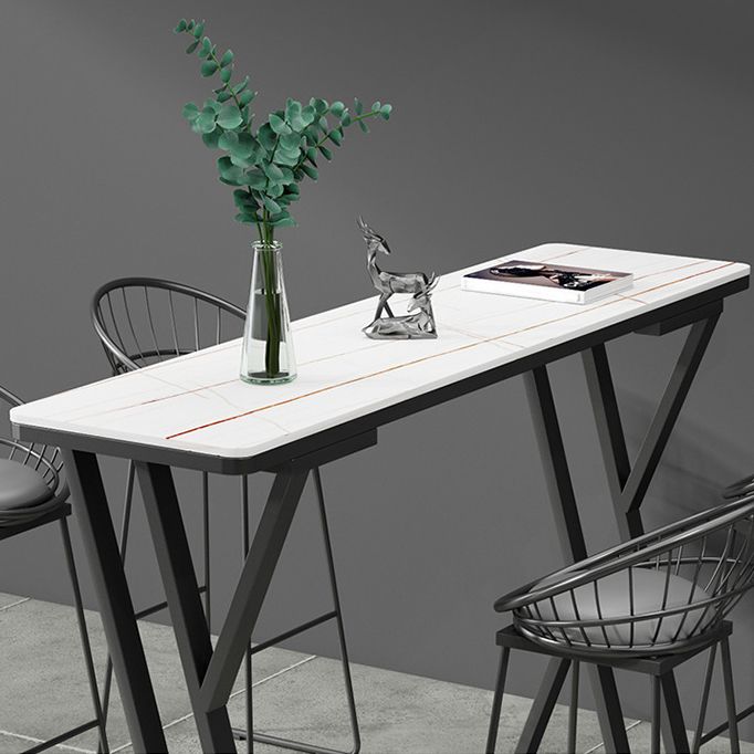 Rectangle Sintered Stone Bar Table Modern Dining Table for Kitchen Living Room Clearhalo 'Bar Furniture' 'Bar Tables' 'bar_tables' 'furn' 'furn_bar_tables' 'Furniture' 'Kitchen & Dining Furniture' 1200x1200_6bb0d83c-18a1-4eb3-9a1e-dc77eae71d42