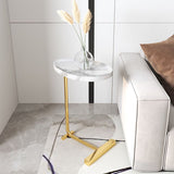 モダンスタイルのカクテルテーブル人工木製テーブルメタルアイアンベースコーヒーテーブル