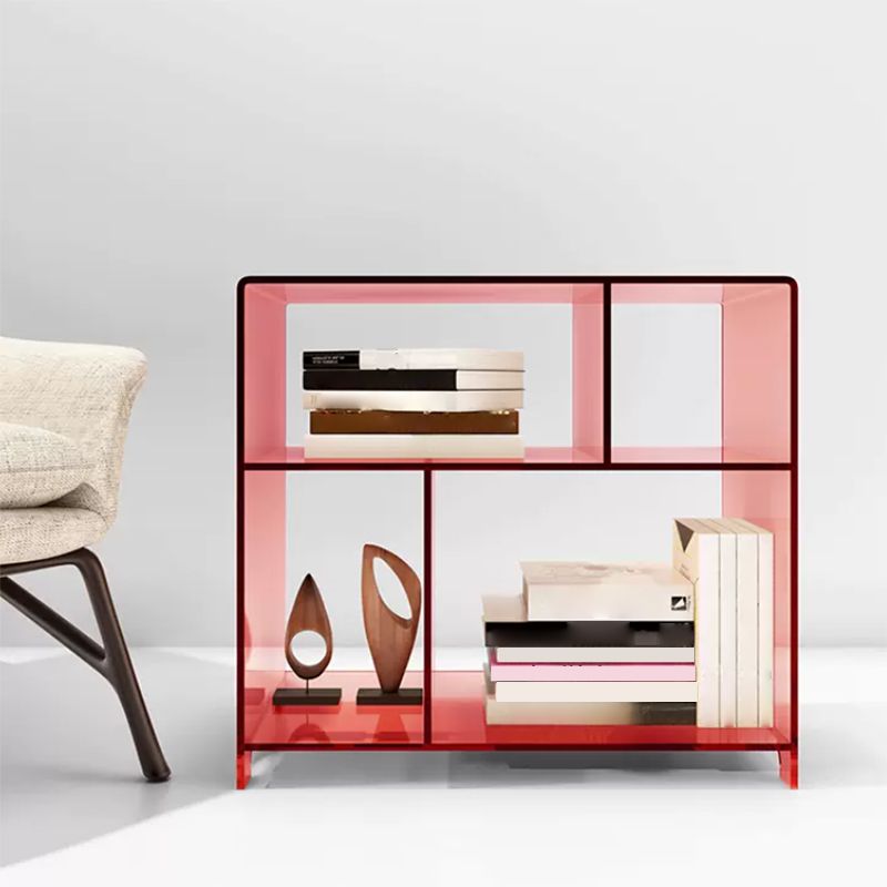 Scandinavian Acrylic Bookshelf Open Back Standard Bookcase with Shelves