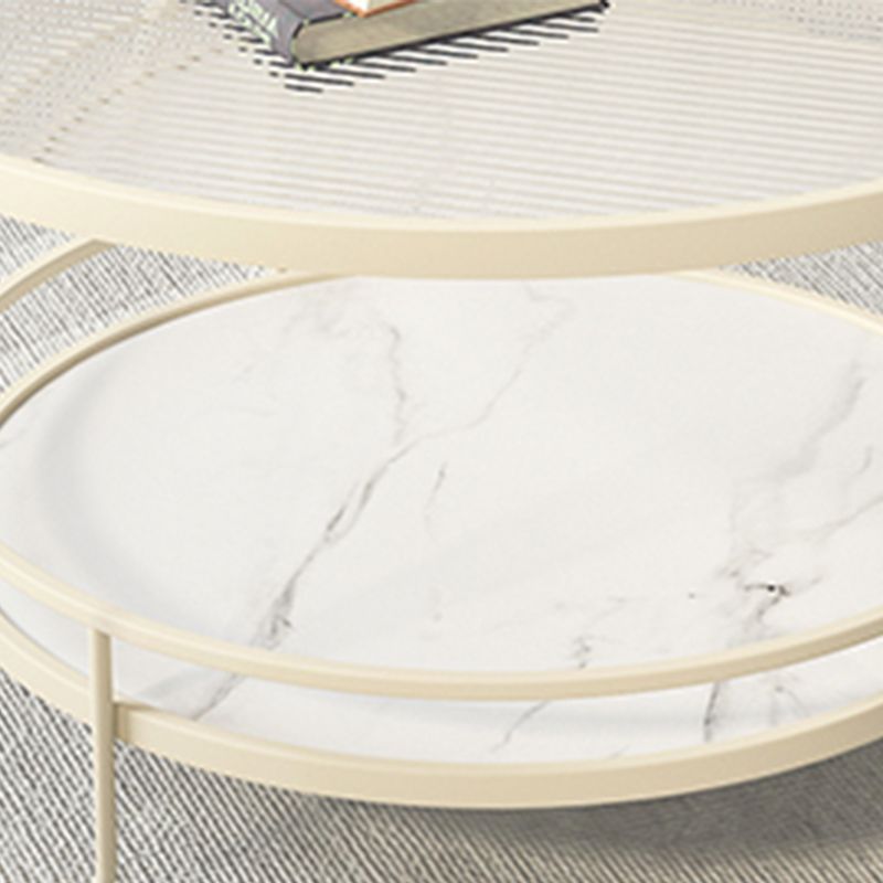 Round Tropical Single Coffee Table No Distressing Glass Coffee Table with 3 Legs Clearhalo 'Coffee & Accent Tables' 'Coffee Tables' 'coffee_tables' 'furn' 'furn_coffee_tables' 'Furniture' 'Living Room Furniture' 1200x1200_6bb33ac9-9a75-47b1-8dbd-465113e88e91