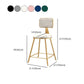 Nordic Style Backrest Counter Stool Iron Cafe Bar Stool with Cushion and Pedal Clearhalo 'Bar Furniture' 'Bar Stools' 'bar_stools' 'furn' 'furn_bar_stools' 'Furniture' 'furniture_bar_stools' 'Kitchen & Dining Furniture' 1200x1200_6bb40833-2076-4859-9d70-50a51c2c0049