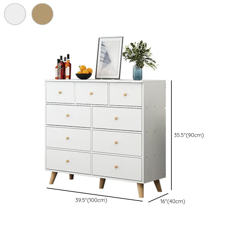 Cassa di stoccaggio orizzontale in legno scandinavo con cassetti per la casa