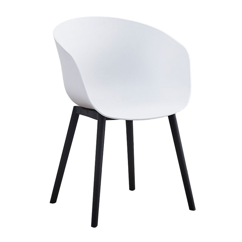 Nordic Style Arm Chair Plastic Home Side Chair with Black Legs 22"x22"x30.3" Clearhalo 'Dining Chairs' 'Dining Tables & Seating' 'dining_chair' 'Furniture' 'furniture_dining_chair' 'Kitchen & Dining Furniture' 1200x1200_6bb58596-1e0d-4021-86ca-f66c1e118524