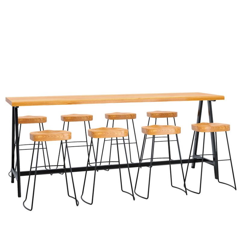 Rectangle Wood Counter Table Rectangle Industrial Style Bar Table for Kitchen Clearhalo 'Bar Furniture' 'Bar Tables' 'bar_tables' 'furn' 'furn_bar_tables' 'Furniture' 'Kitchen & Dining Furniture' 1200x1200_6bb644cb-5763-4045-bcf0-3dc21e196783