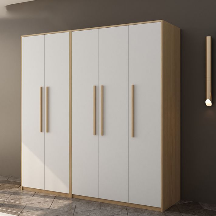 Hinged Wardrobe Armoire with Garment Rod Modern Wardrobe Cabinet