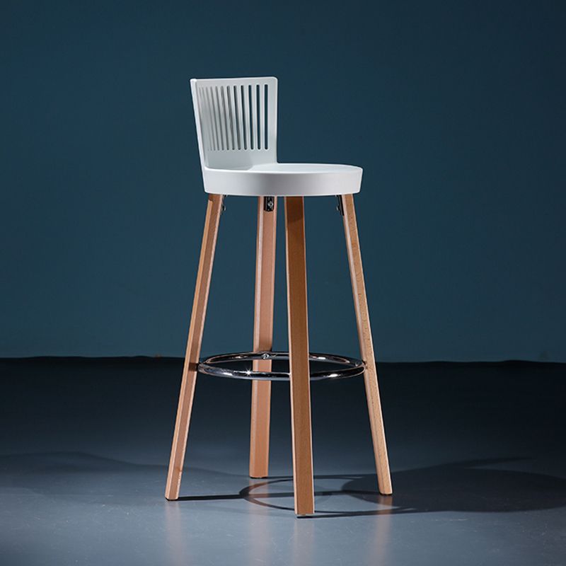 Modern Wooden Bar Stool 38" Height Backrest Armless Counter Stool with Plastic Cushion Clearhalo 'Bar Furniture' 'Bar Stools' 'bar_stools' 'furn' 'furn_bar_stools' 'Furniture' 'Kitchen & Dining Furniture' 1200x1200_6bb951e2-abcd-4c55-8a90-d14ad1577d2b