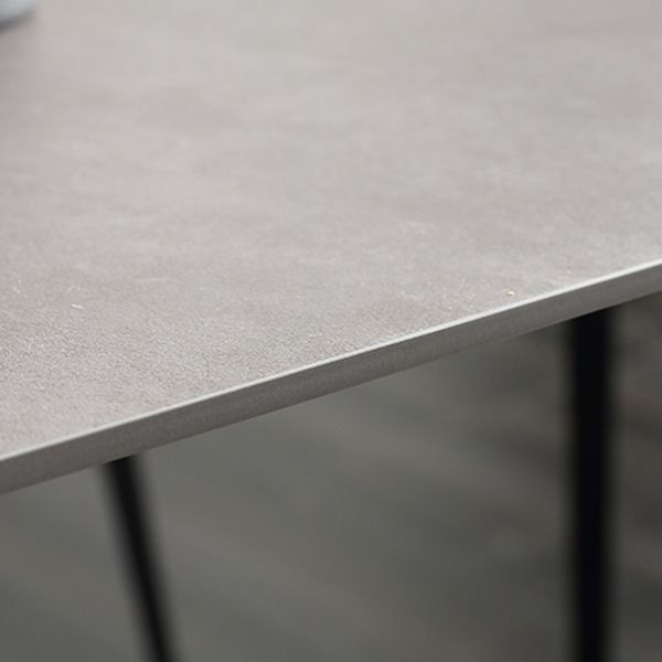 Industrial Sintered Stone Grey Table for Restaurant Rectangle Dining Table with 4 Legs Clearhalo 'Dining Tables & Seating' 'Dining Tables' 'dining_table' 'furn' 'furn_dining_table' 'Furniture' 'furniture_dining_table' 'Kitchen & Dining Furniture' 'kitchen' 'kitchen_dining_table' 1200x1200_6bbad0b3-4101-4c67-85e6-bf48b44d3fa3