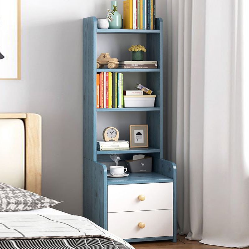 Engineered Wood Bookshelf Open Back Contemporary Bookcase for Home