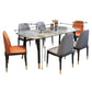Contemporary Dining Table Set with Sintered Stone Dining Table and Cushioned Chairs Clearhalo 'Dining Room Sets' 'Dining Tables & Seating' 'dining_room_set' 'furn' 'furn_dining_room_set' 'Furniture' 'furniture_dining_room_set' 'Kitchen & Dining Furniture' 'kitchen&dining_furn' 'kitchen' 1200x1200_6bbcc80a-c6d7-4f5a-b0b6-e9aea4ff9890