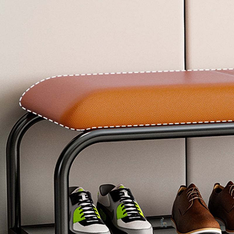 17" H Modern Metal Seating Bench Cushioned Entryway Bench with Legs Clearhalo 'Benches' 'Chairs & Seating' 'furn' 'furn_benches' 'Furniture' 'Living Room Furniture' 1200x1200_6bbcfa27-d49b-4bdf-b972-a0fe2f552aaf