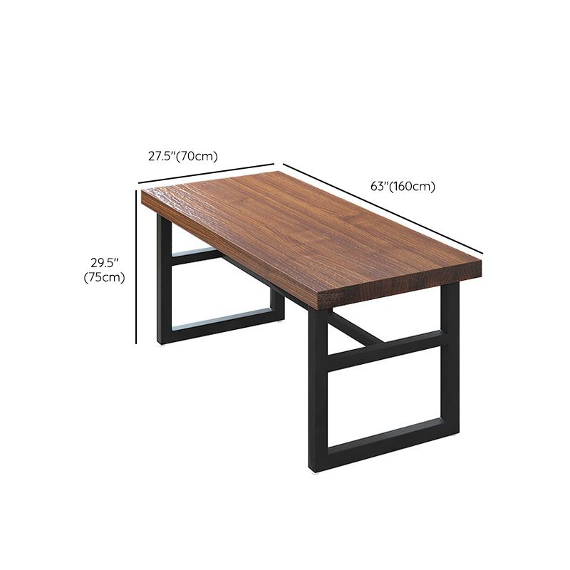 Industrial Dining Room Table Solid Wood Rectangle Dinette Table in Brown Clearhalo 'Dining Tables & Seating' 'Dining Tables' 'dining_table' 'furn' 'furn_dining_table' 'Furniture' 'Kitchen & Dining Furniture' 1200x1200_6bbd78a0-8b77-46a2-9ab9-27b65b24b90e