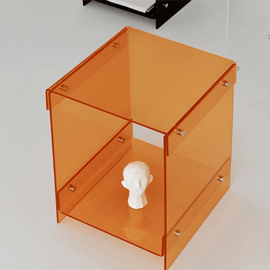 Glam Accent Side Table Acrylic Rectangular Living Room Sofa Side Accent Table