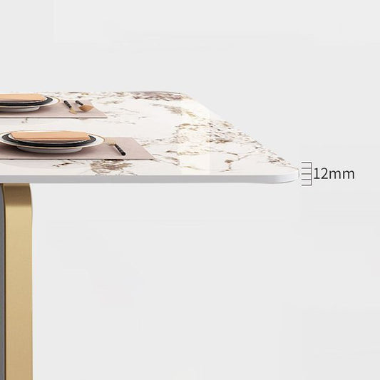 金色のフレーム付きの伝統的な豪華なダイニングテーブル焼結石長方形のテーブル