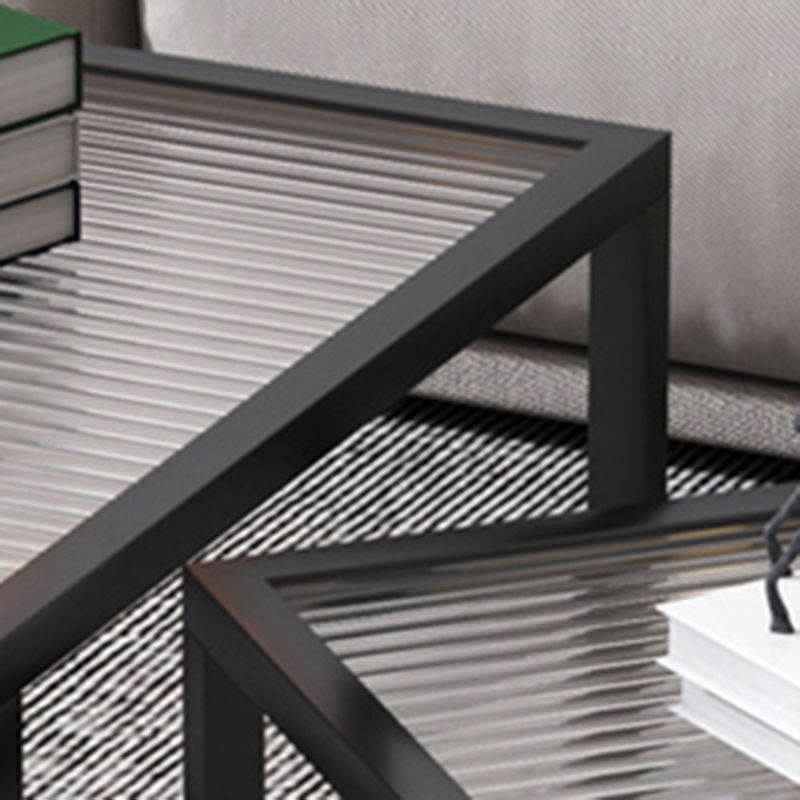 Minimalist Glass Top Coffee Table Round Open Shelf Cocktail Table Clearhalo 'Coffee & Accent Tables' 'Coffee Tables' 'coffee_tables' 'furn' 'furn_coffee_tables' 'Furniture' 'Living Room Furniture' 1200x1200_6bbe78a6-763c-4c7b-a6ea-b83af466b043