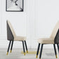 Nordic Glam Style Chair Dining Armless Chairs for Kitchen with Wooden Legs