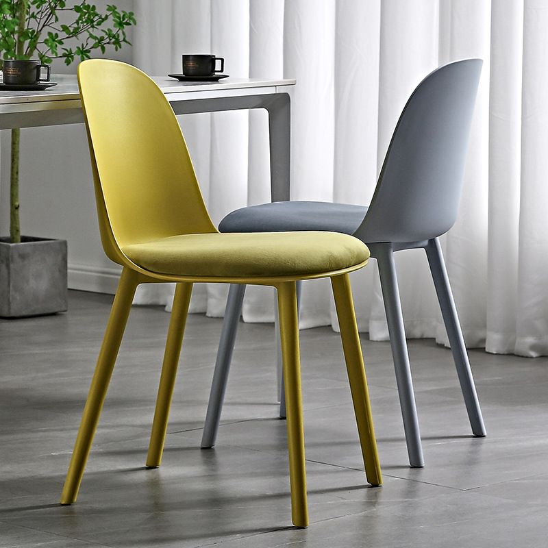 Home Contemporary Side Chair Solid Back Plastic Armless Dining Room Chair Clearhalo ' kitchen&dining_furn' 'Dining Chairs' 'Dining Tables & Seating' 'dining_chair' 'Furniture' 'furniture_dining_chair' 'Kitchen & Dining Furniture' 'kitchen' 1200x1200_6bc0cec1-5522-4fce-bdc9-ad505c47f214