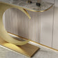 Console mezza luna in stile glam con base di piedistallo di ferro per Hall