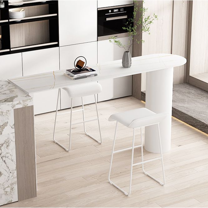 Industrial Stone Indoor Pub Bar Table Iron Double Pedestal Bar Dining Table Fixed Table Clearhalo 'Bar Furniture' 'Bar Tables' 'bar_tables' 'furn' 'furn_bar_tables' 'Furniture' 'furniture_bar_tables' 'Kitchen & Dining Furniture' 1200x1200_6bc17743-fc2b-4a9e-b3eb-1f55855bae5f