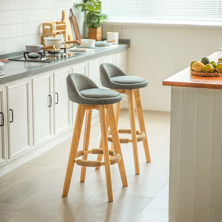 Modern Rubberwood Indoor Stool Matte Finish Upholstered Bar Stools Clearhalo 'Bar Furniture' 'Bar Stools' 'bar_stools' 'furn' 'furn_bar_stools' 'Furniture' 'furniture_bar_stools' 'Kitchen & Dining Furniture' 1200x1200_6bc183eb-1190-4922-8515-b89a5e2baad0
