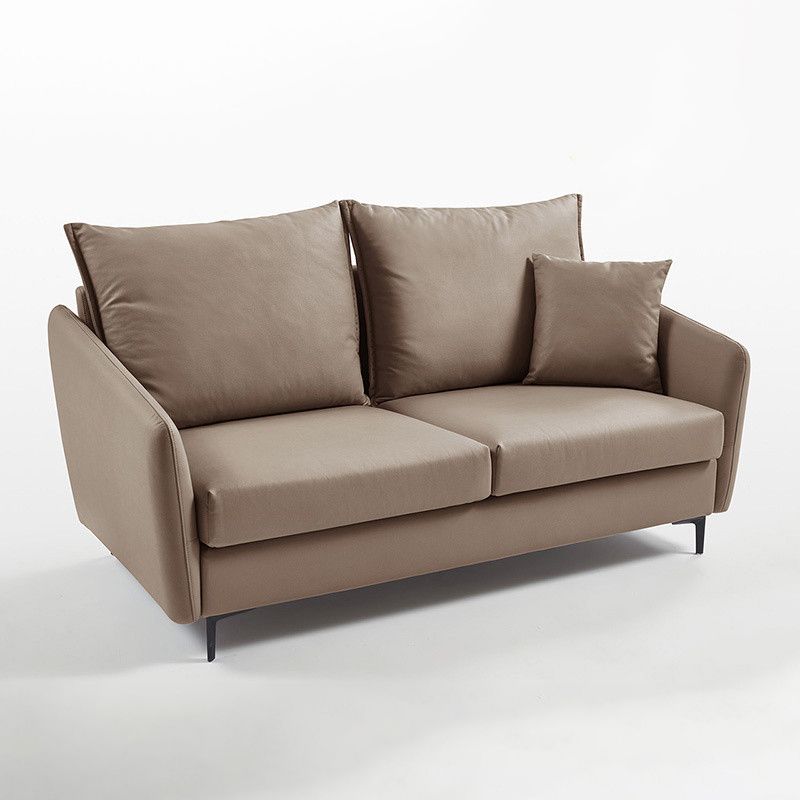 34.3" Wide Contemporary Style Sofa Faux Leather Seating with Pillows Clearhalo 'furn' 'furn_sofas' 'Furniture' 'Living Room Furniture' 'Sofa' 'sofas' 1200x1200_6bc2a6fa-61a5-49f0-824f-63f1034607ba
