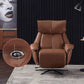 Genuine Leather Recliner Chair Solid Color Swivel Base Standard Recliner