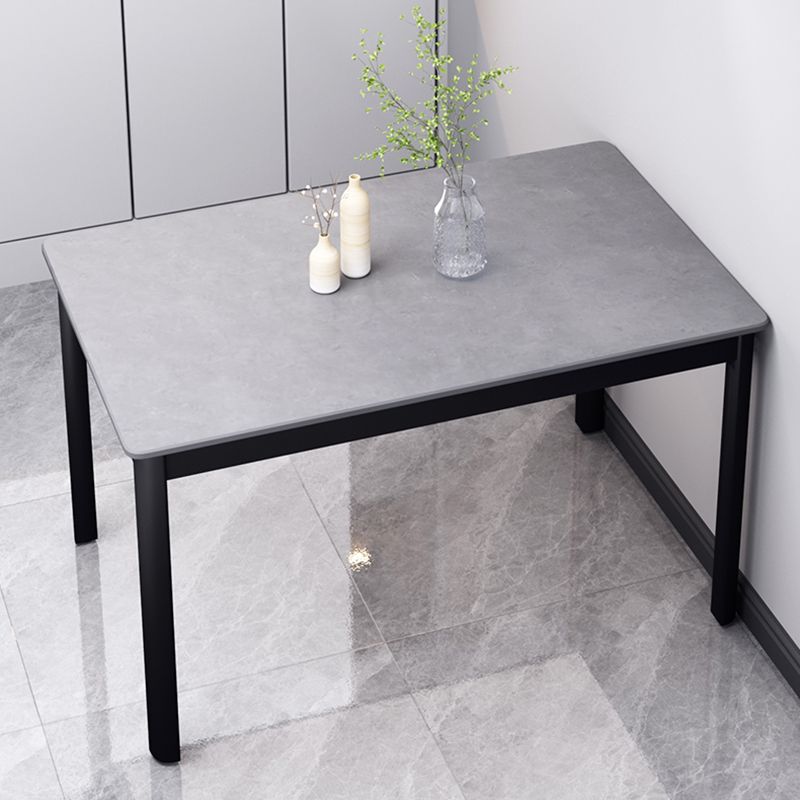 Industrial Style Sintered Stone Dining Table 4 Legs Base Rectangle Table for Home Clearhalo ' dining_table' 'Dining Tables & Seating' 'Dining Tables' 'furn' 'furn_dining_table' 'Furniture' 'furniture_dining_table' 'Kitchen & Dining Furniture' 'kitchen&dining_furn' 'kitchen' 'kitchen_dining_table' 1200x1200_6bc5f0ba-5cdb-47a7-857c-70fb8e2595bf