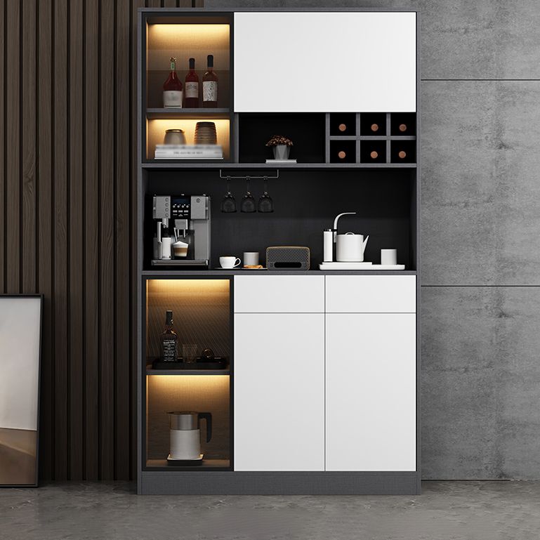 Wood Living Room Sideboard Cabinet Modern Credenza with Storage and Glass Door Clearhalo 'buffet_sideboard' 'Buffets & Sideboards' 'furn' 'furn_buffet_sideboard' 'Furniture' 'furniture_buffet_sideboard' 'Kitchen & Dining Furniture' 1200x1200_6bc5f5c5-c571-4ded-8edc-8e658e0a40b8