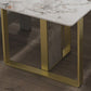 Mesa de comedor de piedra estilo Glam, mesa de comedor de 4 patas para comedor