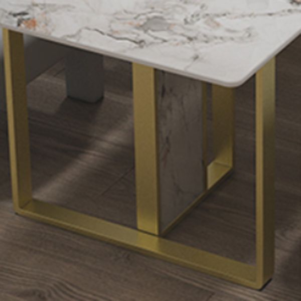 Mesa de comedor de piedra estilo Glam, mesa de comedor de 4 patas para comedor