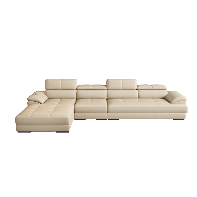 Beige Contemporary Sofa with Pillow Top Arm and Storage 27.6" Clearhalo 'furn' 'furn_sectionals' 'Furniture' 'furniture_sectionals' 'kitchen' 'kitchen_sectionals' 'Living Room Furniture' 'Sectionals' 1200x1200_6bc83848-8c59-43ef-bd9e-f4a601d9e16a