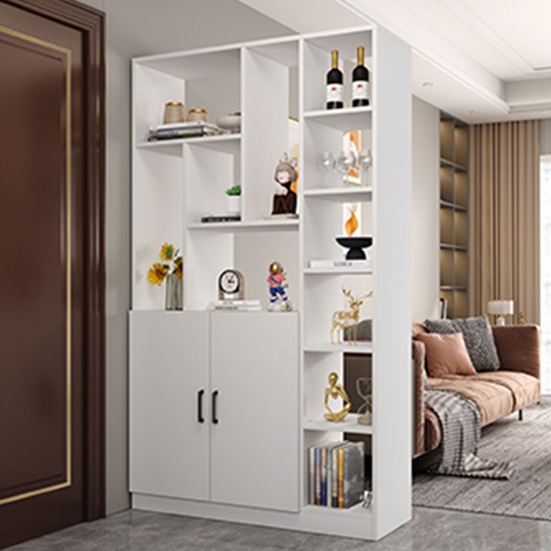 Modern Wooden 78.74" Tall Accent Cabinet with Shelves and Doors
