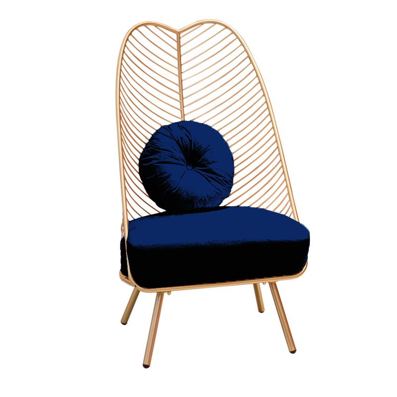 Glam 23.6" Wide Pillow Back Metal Frame 4 Legs Armless Chair Clearhalo 'Accent Chairs' 'accent_chairs' 'Chairs & Seating' 'furn' 'furn_accent_chairs' 'Furniture' 'Living Room Furniture' 1200x1200_6bcaa649-62db-444d-9d7b-cf6a745e9f3d