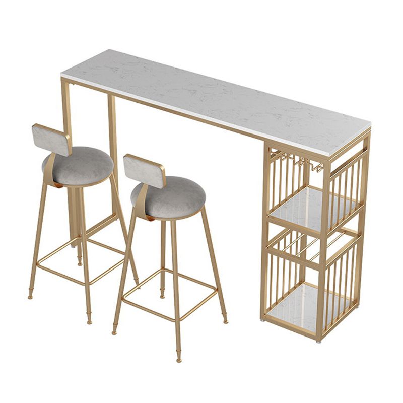 Iron and Marble Rectangular Table Modern Home Living Room Bar Table Clearhalo 'Bar Furniture' 'Bar Tables' 'bar_tables' 'furn' 'furn_bar_tables' 'Furniture' 'Kitchen & Dining Furniture' 1200x1200_6bcb57fa-c3d7-453e-8e4f-300e74b5a1b1