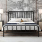 Modern Slat Bed Spindle Metal Open-Frame Bed with Custom Gold Legs