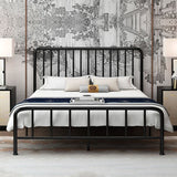 Modern Slat Bed Spindle Metal Open-Frame Bed met aangepaste gouden benen