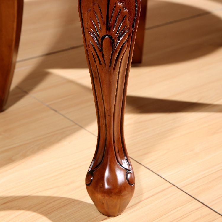 Rustieke stijl eetkamerstoel lederen stoel met houten basis voor thuis