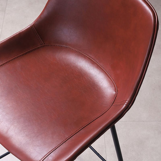 Scandinavian Coffee Shop Low Back Stool Matte Finish Leather Barstool Clearhalo 'Bar Furniture' 'Bar Stools' 'bar_stools' 'furn' 'furn_bar_stools' 'Furniture' 'furniture_bar_stools' 'Kitchen & Dining Furniture' 1200x1200_6bcd3ebf-c8fa-4039-b793-b4fc348cdb7a